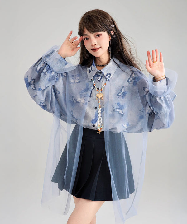 See-through Layered Blouse